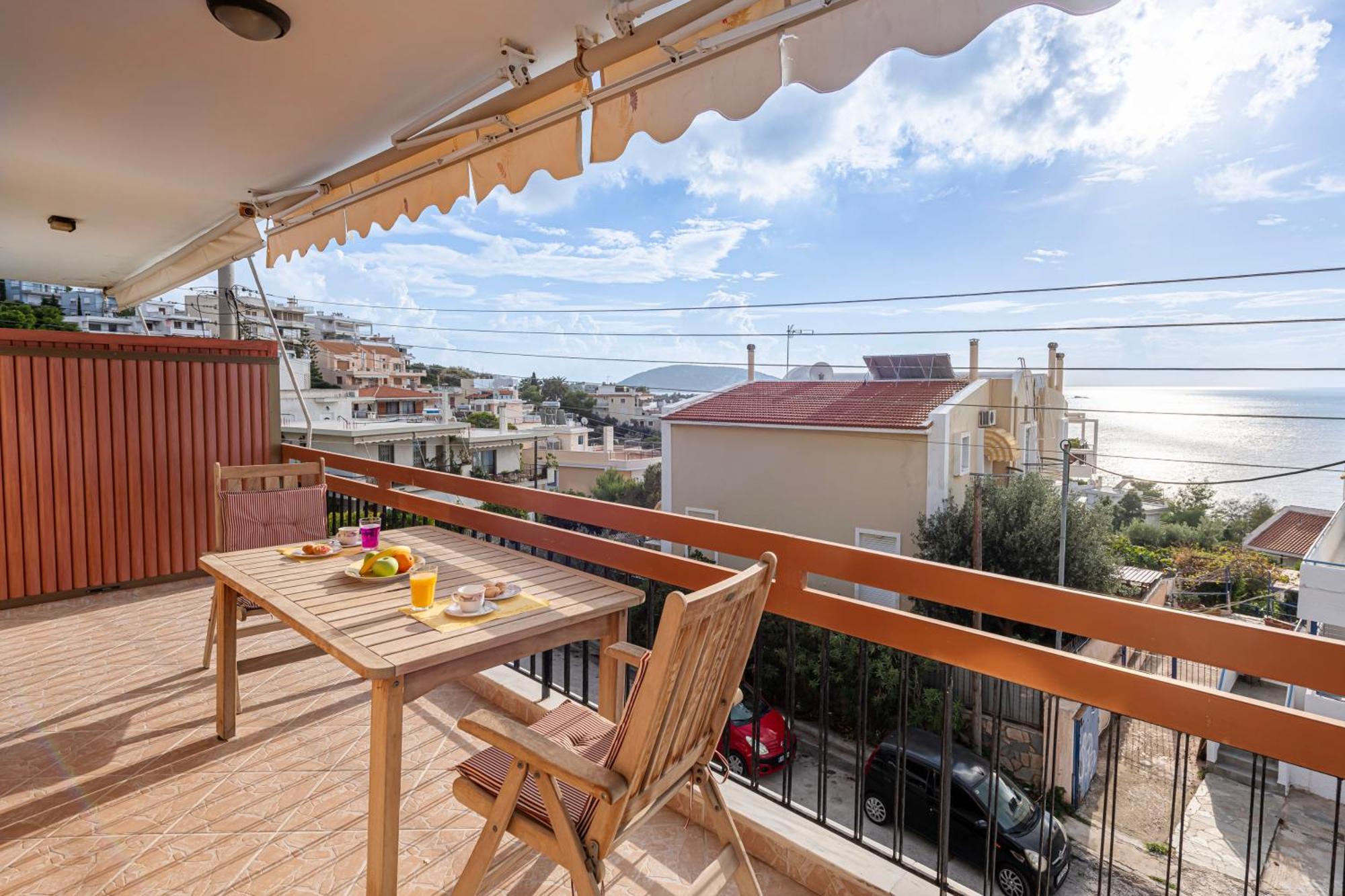 Sea View Apartment 100M From The Beach Saronida Kültér fotó